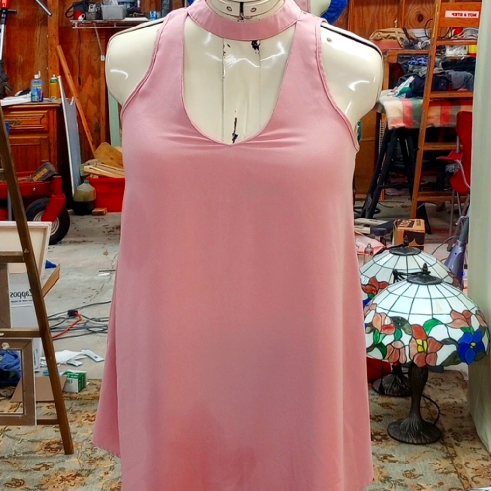 Forever 21 Adorable Choker Style, Coral/Mauve, Sleeveless Blouse, Med, NWOT